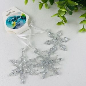 2/$20 Silver Snowflake Ornaments